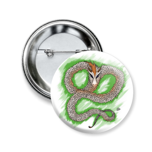 Значок 50мм с принтом дракон