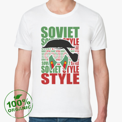 Футболка из органик-хлопка Soviet Style. Усы. Сталин.