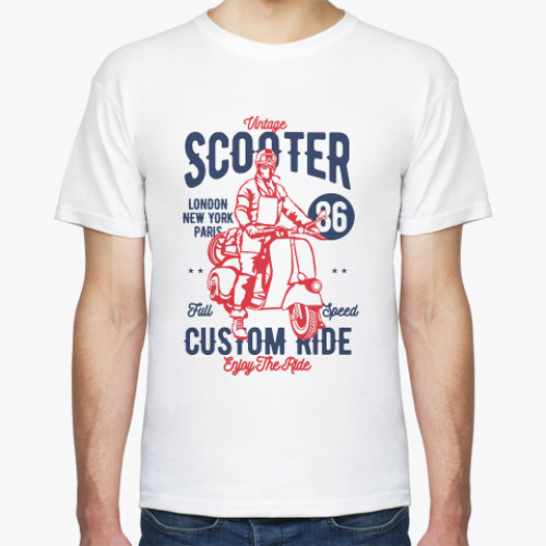 Футболка Vintage Scooter Custom Ride