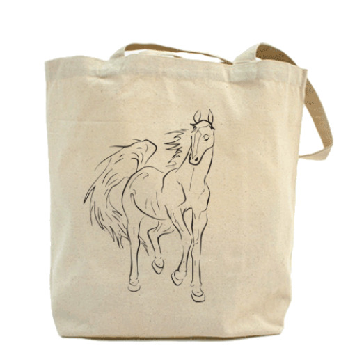 Сумка шоппер с принтом Amazed horse