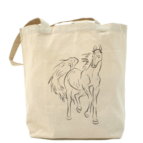 Сумка шоппер с принтом Amazed horse