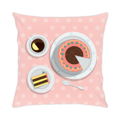 Подушка с принтом ' Ешь и не толстеешь'