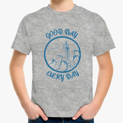 Детская футболка маяк и море