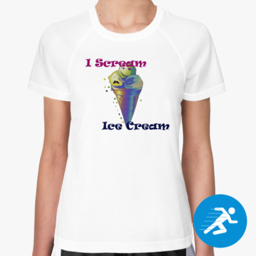 Женская спортивная футболка  Прикольное мороженое