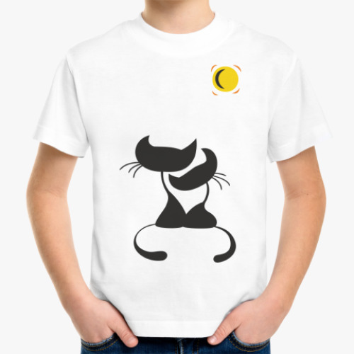 Детская футболка с принтом Влюбленные кисы