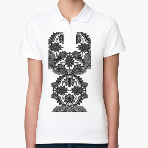 Женская рубашка поло (печать) с принтом абстракция