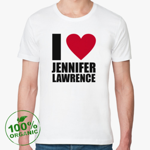 Футболка из органик-хлопка с принтом JENNIFER LAWRENCE