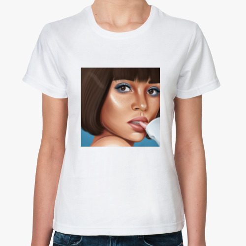 Классическая футболка с принтом Арт «портрет»