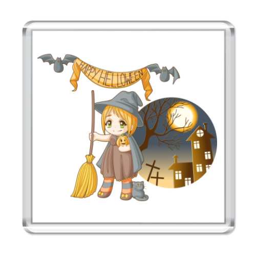 Магнит с принтом  Милая ведьма