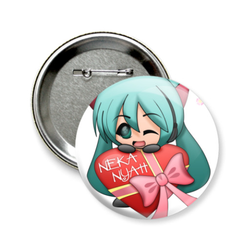 Значок 58мм с принтом Мику