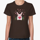 Классическая женская футболка Зайка