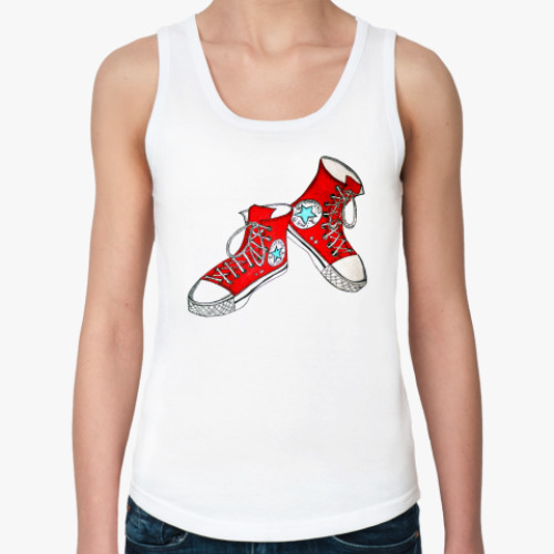 Женская майка с принтом  Кеды