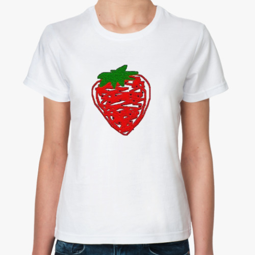 Классическая футболка с принтом   "Ягодка"