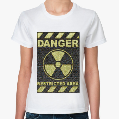 Классическая футболка с принтом danger