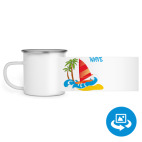 Кружка металлическая белая (круговая запечатка)