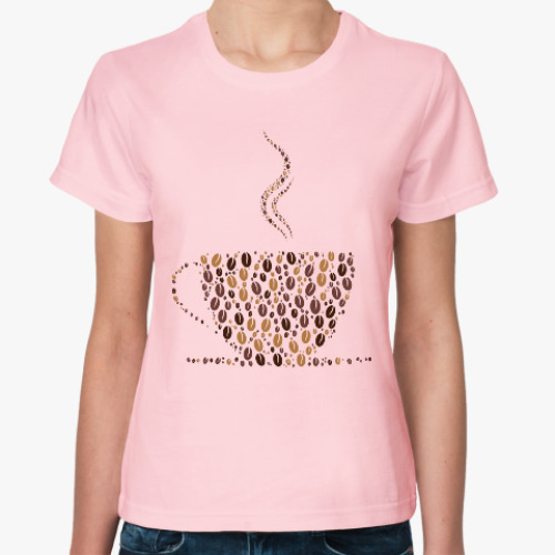Женская футболка Кофе из кофейных зерен