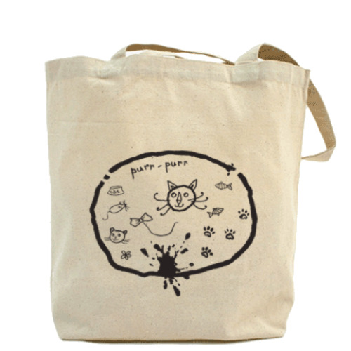 Сумка шоппер с принтом  Мяу