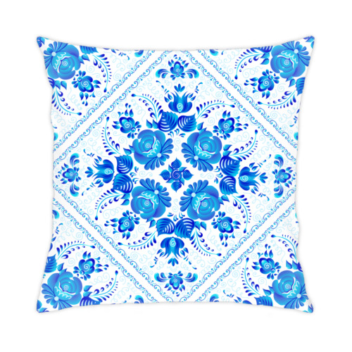 Подушка с принтом Гжель