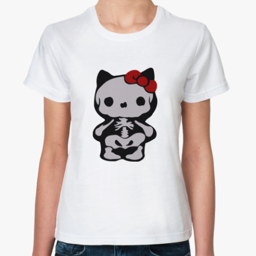 Классическая футболка с принтом dead kitty