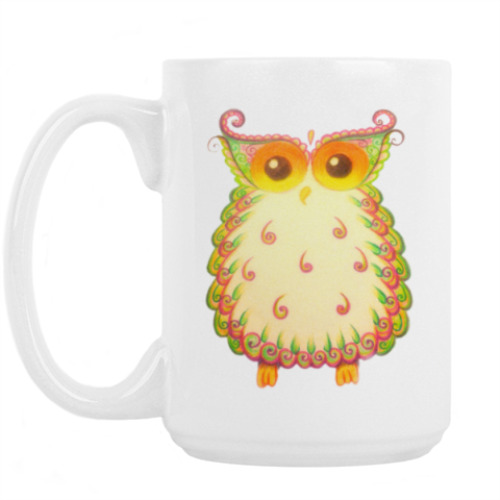 Кружка с принтом Теплая сова из Индии