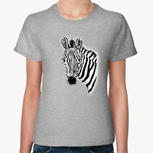 Женская футболка с принтом Графическая Зебра
