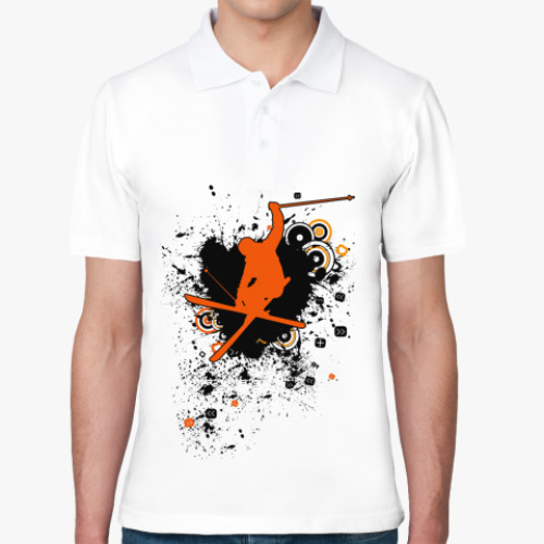 Рубашка поло с принтом Лыжник