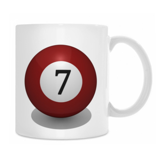 Кружка с принтом 'Бильярдный шар 7'
