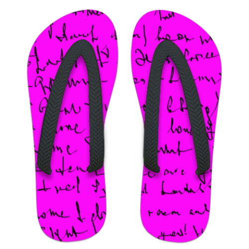 Шлепанцы (сланцы) с принтом "Письмо"