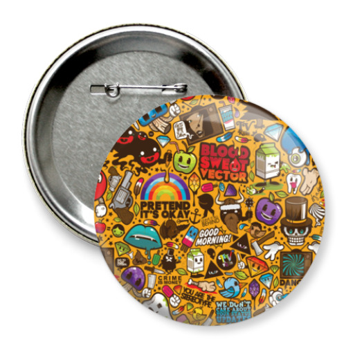 Значок 75мм smily