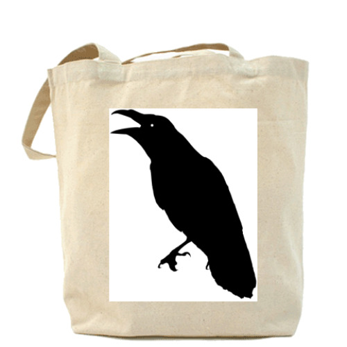 Сумка шоппер с принтом 'Ворон'