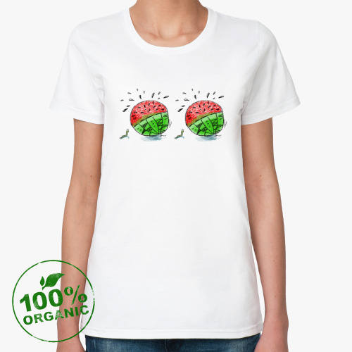 Женская футболка из органик-хлопка Сочные арбузы