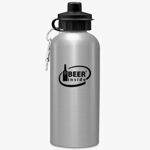 Бутылка с карабином (500 мл) с принтом BEER INSIDE