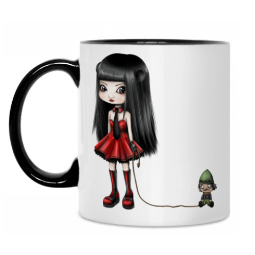 Кружка с принтом 'Микки и гном'