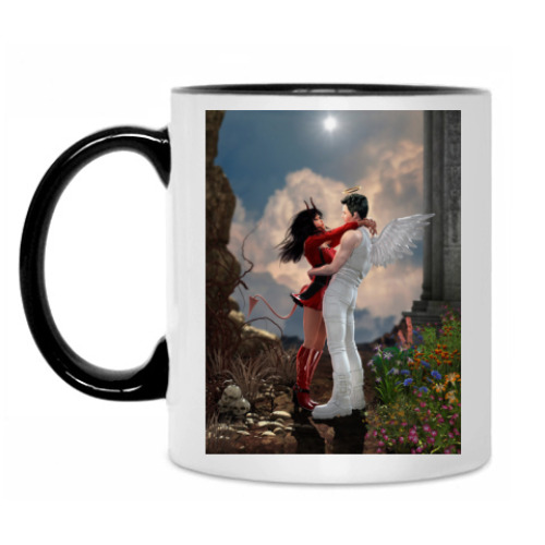 Кружка с принтом Ангел и демон