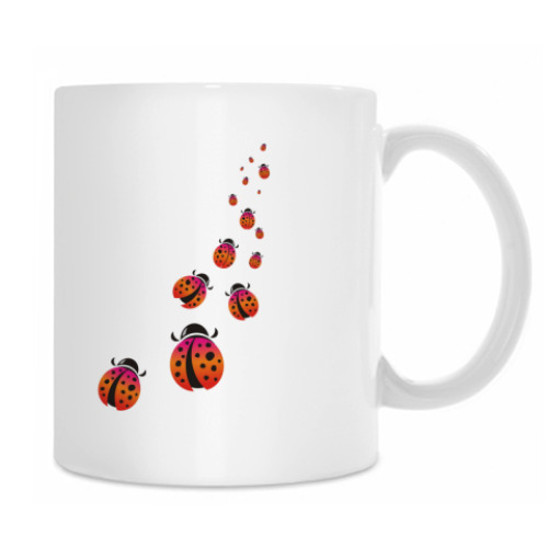 Кружка с принтом Божьи коровки