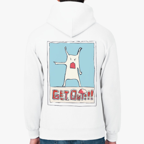 Толстовка худи с принтом Злой кролик