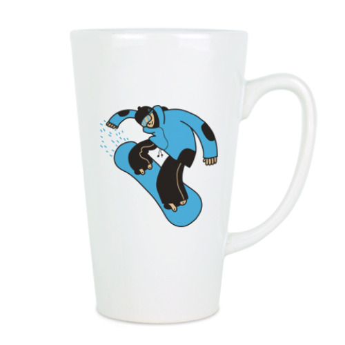 Чашка Латте с принтом snowboard