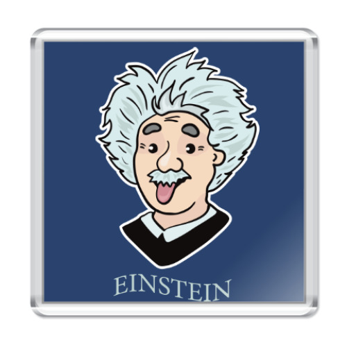 Магнит с принтом Альберт Эйнштейн