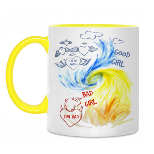 Кружка с принтом Плохая и хорошая девочка