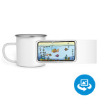 Кружка металлическая белая (круговая запечатка)