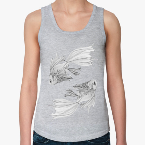 Женская майка с принтом Дивные создания - рыбы