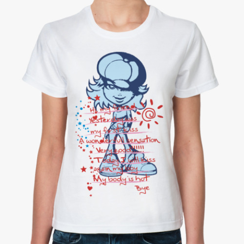 Классическая футболка с принтом Princess