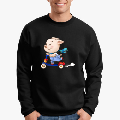 Свитшот с принтом Хрюндель на самокате