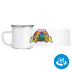 Кружка металлическая белая (круговая запечатка)