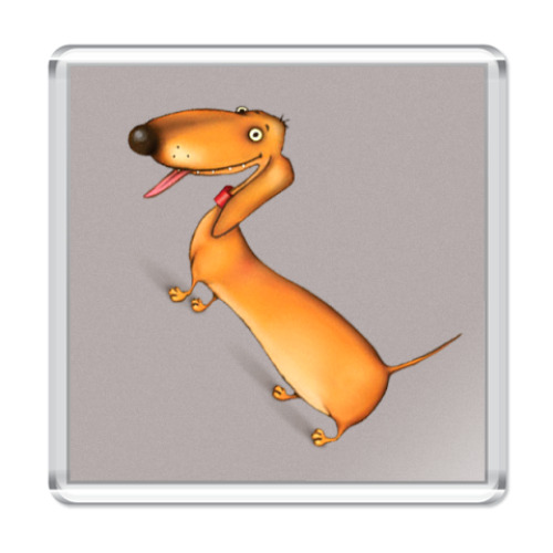 Магнит  Такса Рыжая