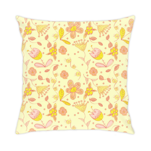 Подушка с принтом Цветы