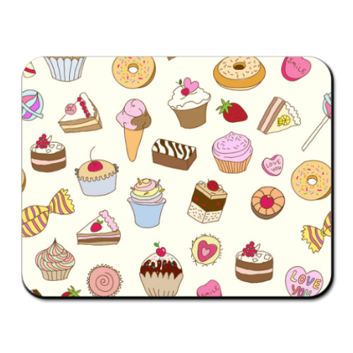 Коврик для мыши с принтом Сладкое