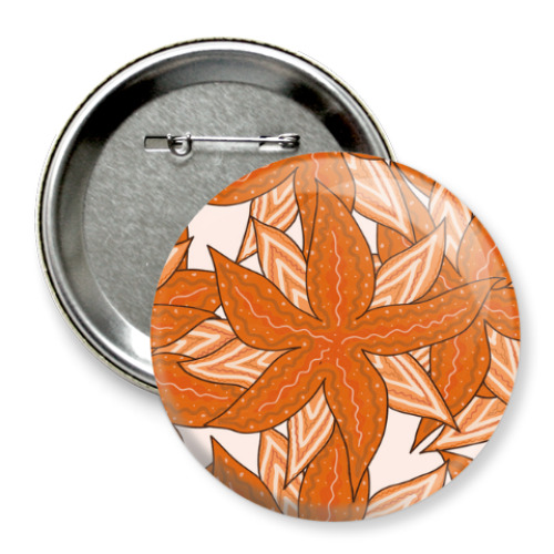 Значок 75мм с принтом Морская звезда