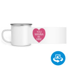 Кружка металлическая белая (круговая запечатка)