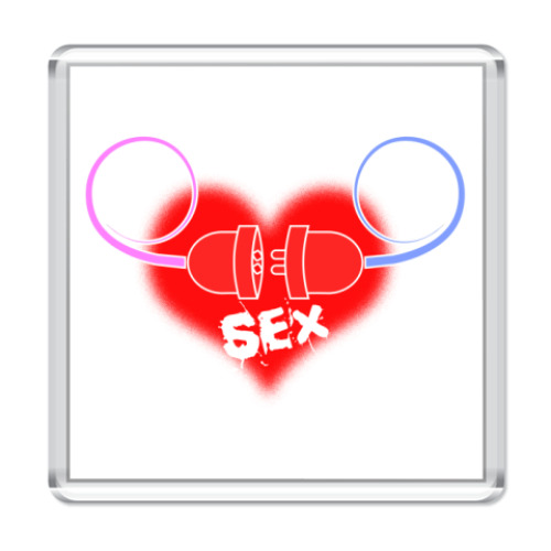 Магнит с принтом I love sex